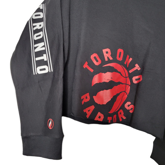 Toronto Raptors FISLL Canada Cropped Long Sleeve Black Sweatshirt Women's Sz M - Picture 5 of 8